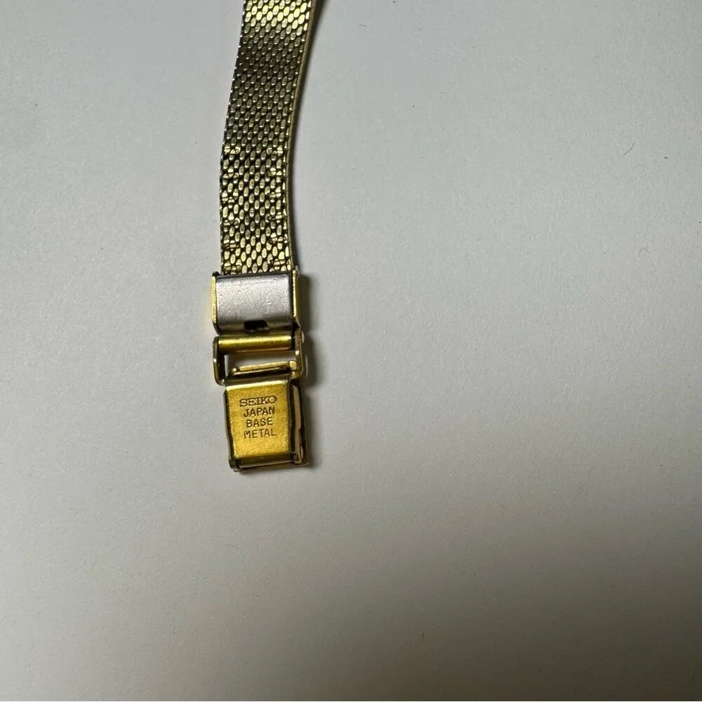 Seiko Quartz Watch Women 1400-0089 Gold Dial Bracelet Band Repair Not Working
